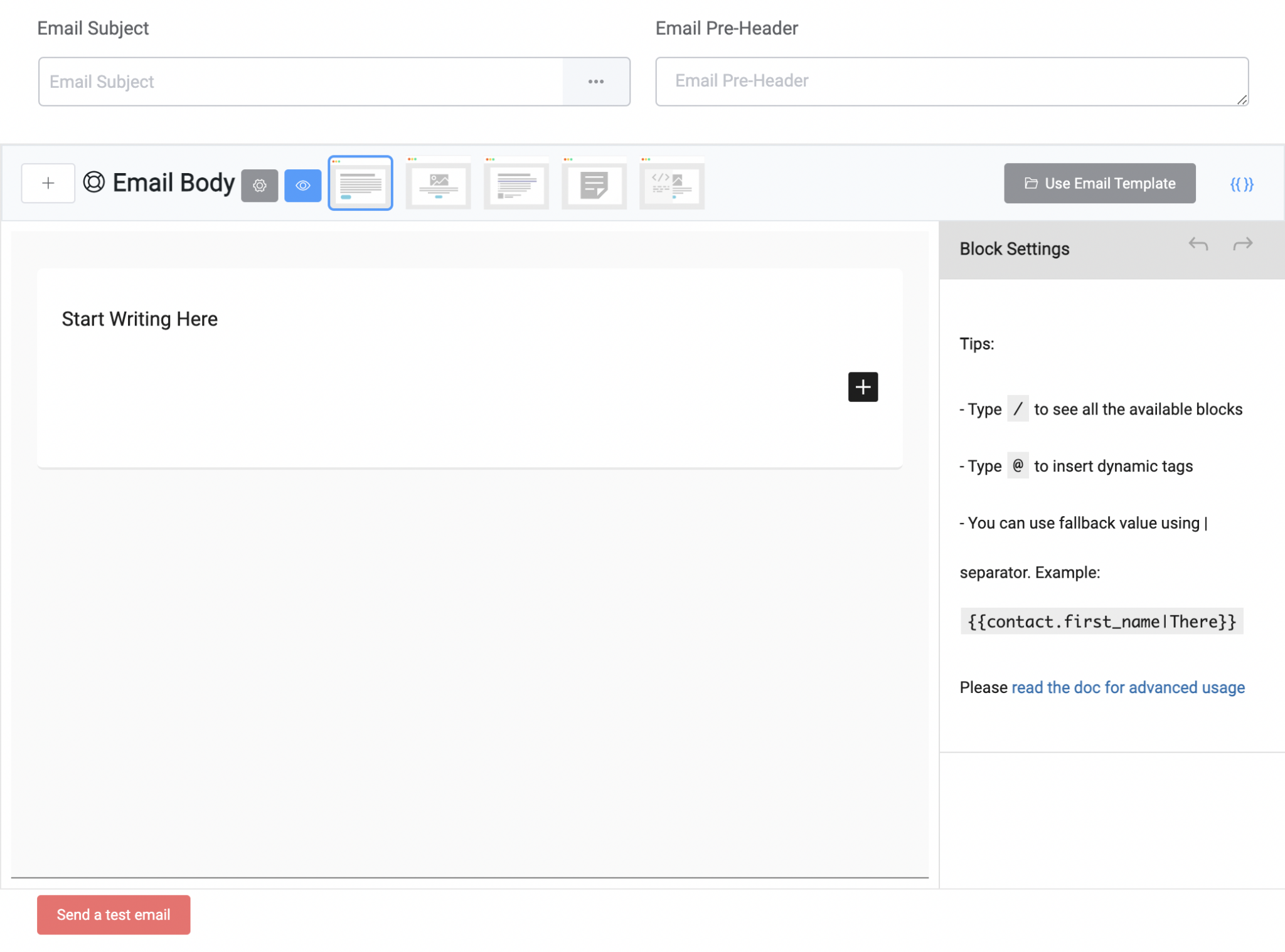 Email campaign composer